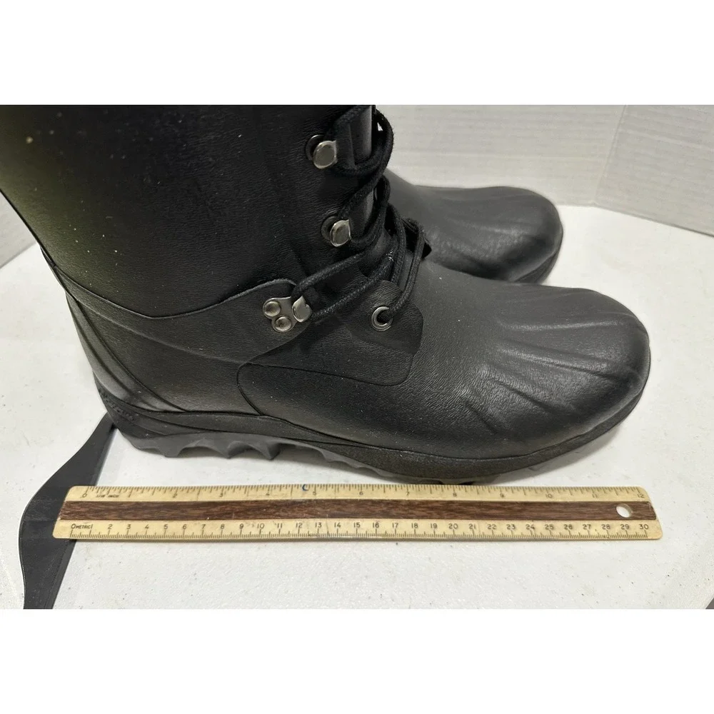 Hunter Boots Mens Size Us12M Black Rubber Fleece Lined Winter Snow Rain Vibram